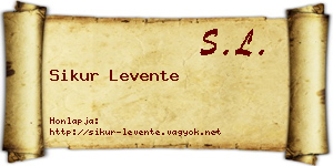 Sikur Levente névjegykártya
