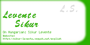 levente sikur business card